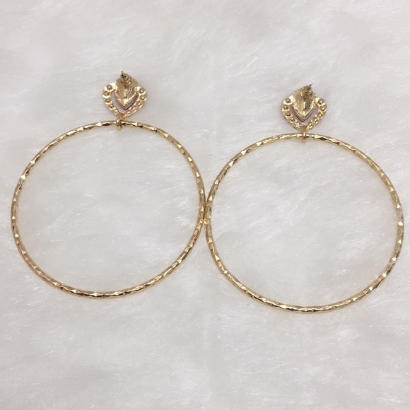 🌹Palm Beach Statement Dangle Hoop Earrings - Picture 3 of 4
